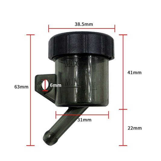 2 PCS Motorcycle Modification Accessories Off-Road Vehicle Large Displacement Straight Pump Transparent Oil Cup Brake Pump Modified Oil Pot(Oblique Black) by buy2fix