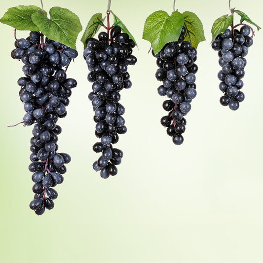 4 Bunches 60 Black Grapes Simulation Fruit Simulation Grapes PVC with Cream Grape Shoot Props by buy2fix