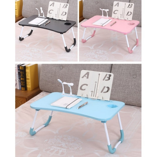 USB Folding Computer Desk With Fan & Lamp, Size: 60x40x28cm(Sky Blue) by buy2fix