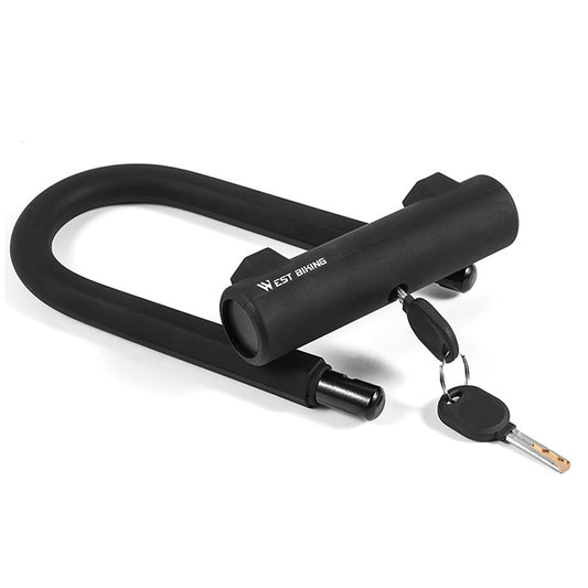 West Biking Bike Lock Motorcycle Wire Lock Anti-Hydraulic Pressure Cut Anti-Theft Lock, Specification: U-shaped Lock by WEST BIKING