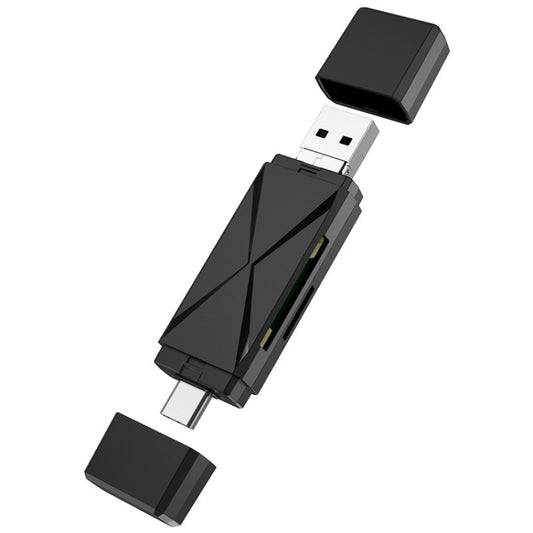 YH-109 SD/TF/Type-C/Micro USB/USB Computer PC Mobile Phone OTG Card Reader(Black) by buy2fix