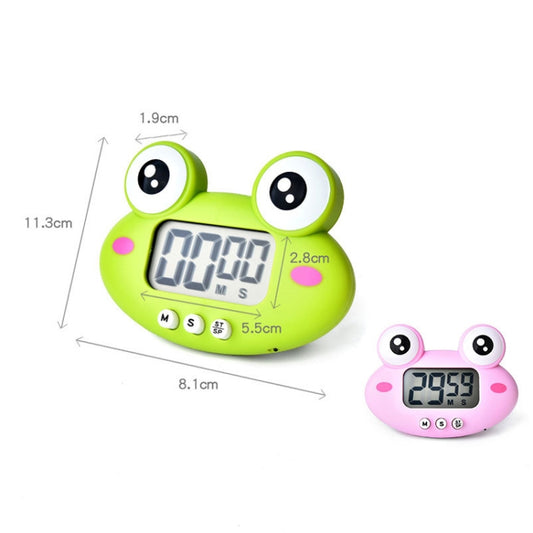 Kitchen Baking Cartoon Animal Electronic Timer Alarm Clock Student Learning Timer(Green Frog) by buy2fix