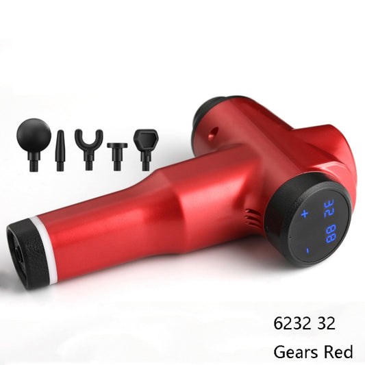 Muscles Relax Massager Portable Fitness Equipment Fascia Gun, Specification: 6232 32 Gears Red(UK Plug) by buy2fix