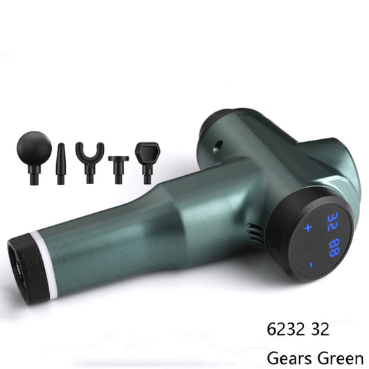 Muscles Relax Massager Portable Fitness Equipment Fascia Gun, Specification: 6232 32 Gears Green(EU Plug) by buy2fix