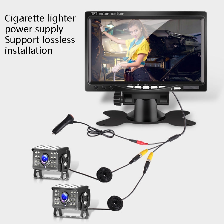 Big Truck 7 Inch Display Night Vision Camera Reversing Monitoring System Car HD Inverted Video, Resolution: 1024 x 600 by buy2fix