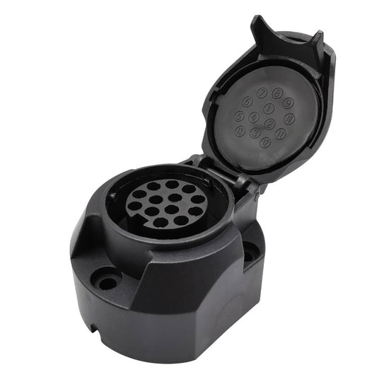 VS1130E 13P 12V RV Traveler Trailer Nylon Waterproof Plug Socket EU Plug by buy2fix
