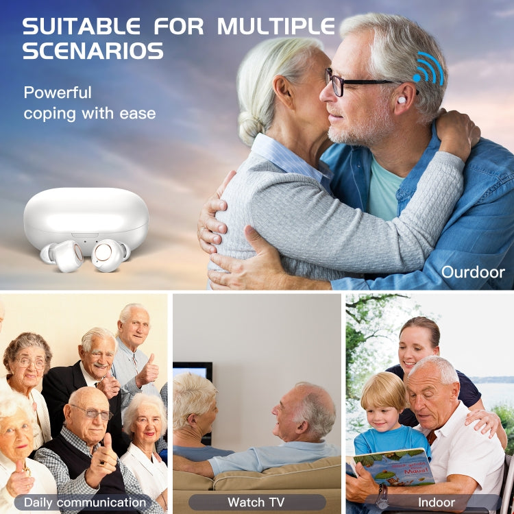 GM-305 Binaural Magnetic Rechargeable Hearing Aid Wireless Elderly Voice Amplifier(White) by buy2fix