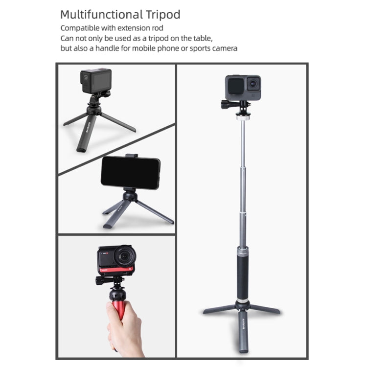 Sunnylife for Insta360 GO / DJI Osmo Action / GoPro Mount Bracket Stabilizer Aluminum Alloy Mini Tripod by Sunnylife