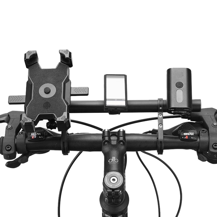 BG-798 30cm Bicycle Extension Bracket Double Rod Aluminum Flashlight Stopwatch Headlight Expansion Bracket by buy2fix