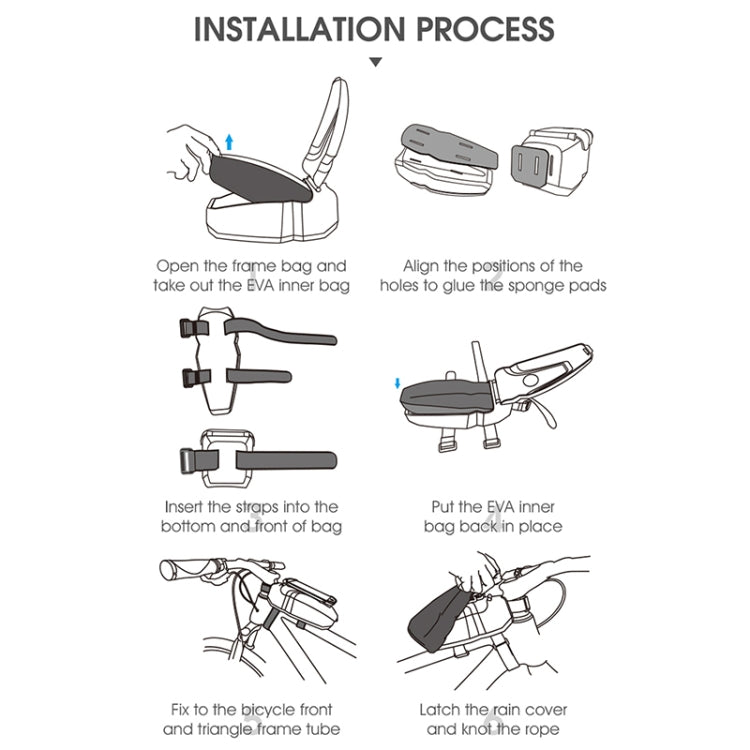 WEST BIKING Bicycle Front Beam Top Tube Bag Mountain Road Bike Waterproof Riding Equipment(Dark Ash) by WEST BIKING