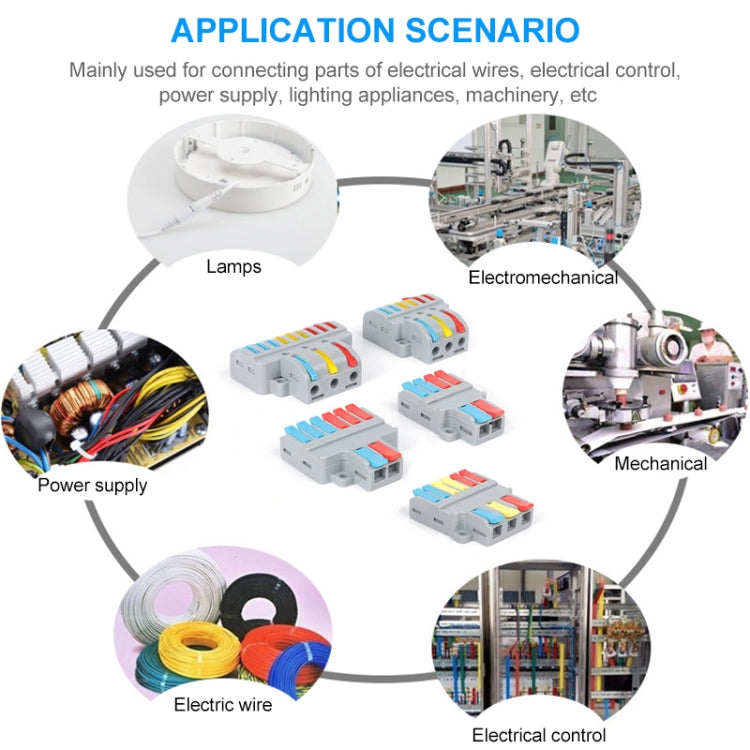 2pcs LT-624 2 In 4 Out Colorful Quick Line Terminal Multi-Function Dismantling Wire Connection Terminal by buy2fix