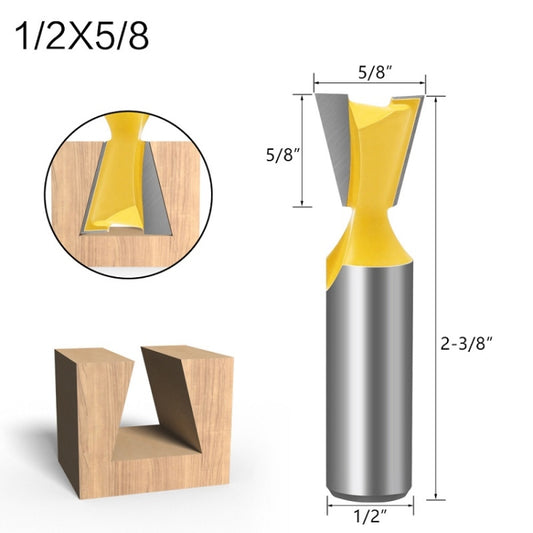 1/2 Handle Dovetail Cutter Wood Engraving Small Milling Cutter, Specification: 1/2x5/8mm by buy2fix