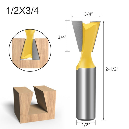 1/2 Handle Dovetail Cutter Wood Engraving Small Milling Cutter, Specification: 1/2x3/4mm by buy2fix