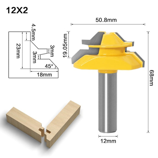 Woodworking Engraving Machine Milling Cutter 45 Degree Jointing Knife, Model: 12x2mm by buy2fix