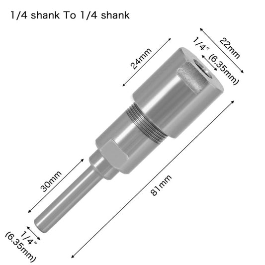1/4mm To 1/4mm Engraving Trimming Machine Extension Pole Converter by buy2fix