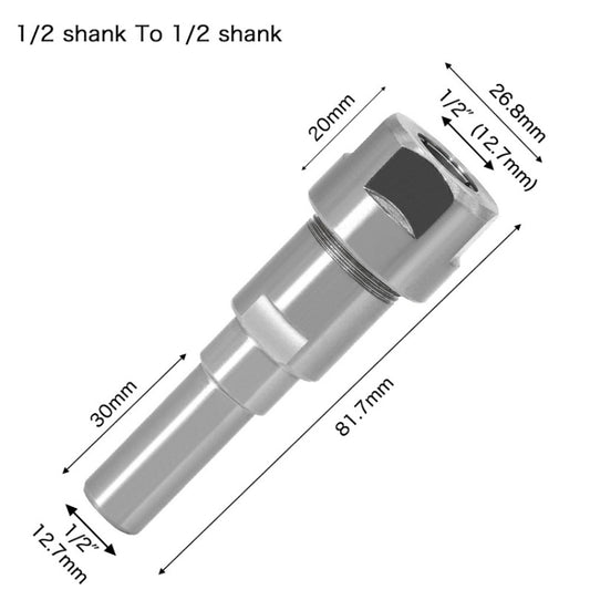 1/2mm To 1/2mm Engraving Trimming Machine Extension Pole Converter by buy2fix