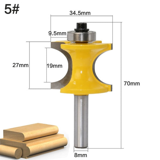 8-Shank Bearing Positive Semicircular Cutter Engraving Machine Woodworking Cutter, Model: No. 5 by buy2fix