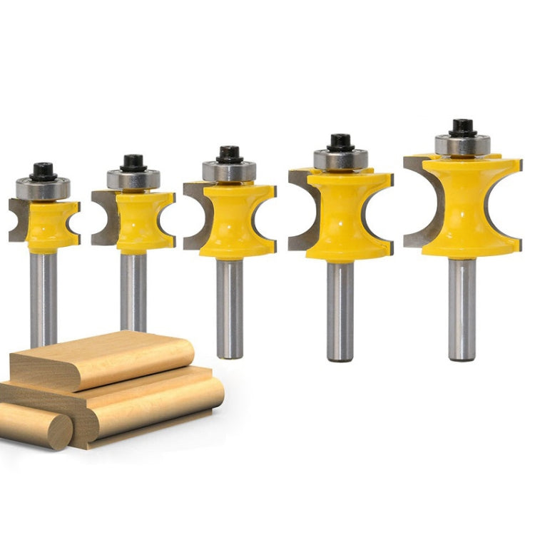 8-Shank Bearing Positive Semicircular Cutter Engraving Machine Woodworking Cutter, Model: 5 PCS/Set by buy2fix