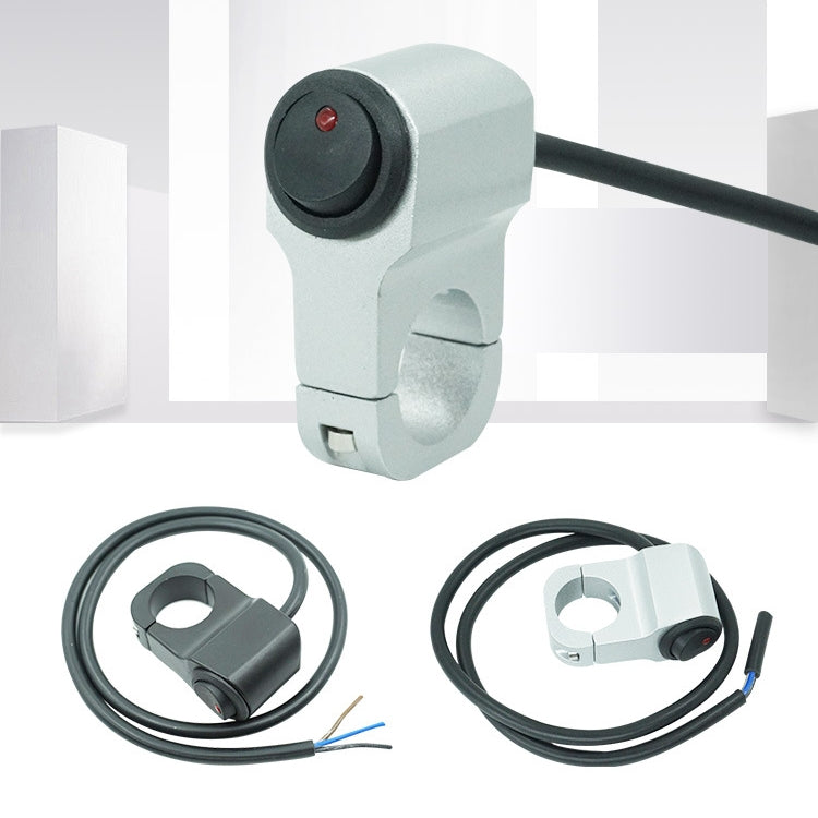 Motorcycle Aluminum Alloy Modified Handle Switch With Indicator Spotlights Fog Lights Headlights Power-Off Switch(Silver) by buy2fix