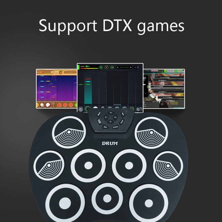 Silicone Folding Portable Hand-Rolled Drum DTX Game Strike Board(G801 White) by buy2fix