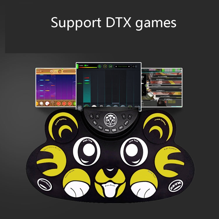 Children Hand Roll Electronic Drum DTX Game Portable Drum(G621 Yellow) by buy2fix