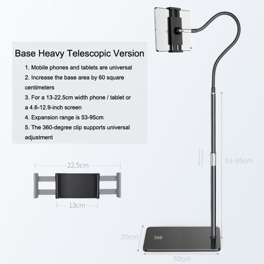 SSKY L6 Bedside Sofa Live Landing Phone Tablet Computer Bracket, Style: Base Heavy Telescopic Version (Black) by SSKY