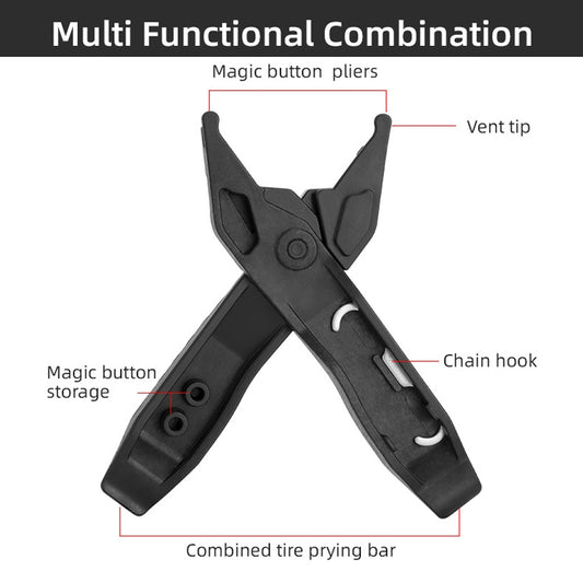 Bicycle Mini Portable Tire Rod Multi-Function Repair Car Tire Repair Tool Detachable Dual-Purpose Tool(Black) by buy2fix