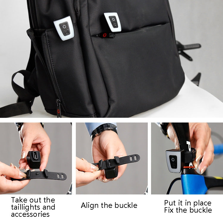 USB Bike Tail Light Night Riding Road Bike Tail Light Safety Warning Light by buy2fix