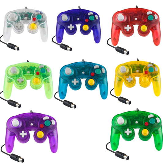 5 PCS Single Point Vibrating Controller Wired Game Controller For Nintendo NGC(Transparent Blue) by buy2fix