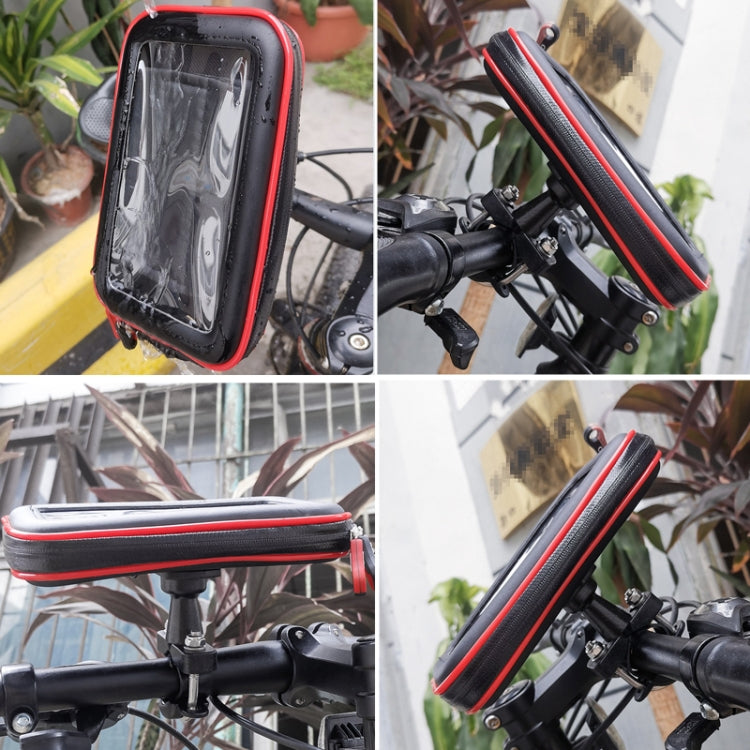 OKD Motorcycle Bicycle Touch Screen Waterproof Mobile Phone Bag Bracket L(Upgrade+U-shaped Base) by buy2fix