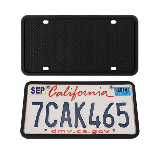 2 Sets Waterproof Rustproof Non-damaging Car Paint Silicone License Plate Frame, Specification: Black by buy2fix