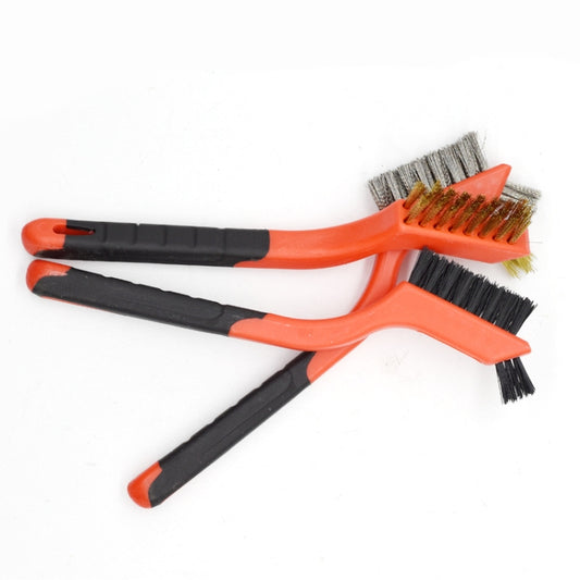 Nylon Silk+Stainless Steel Wire+Copper Wire 7 inch Industrial Cleaning Brush Mini Refractor Cleaning Gap Brush by buy2fix