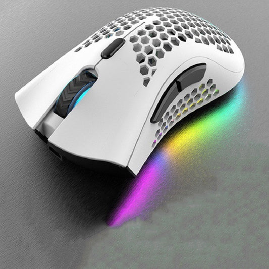 K-Snake BM600 1600 DPI 7-keys Hollow Lightweight Wireless Charging RGB Colorful Gaming Mouse(Wireless BM600 White) by K-Snake