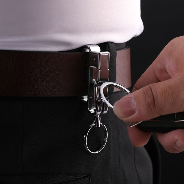 JOBON ZB-8782 Car Keychain Men Metal Anti-Lost Double Ring Detachable Keychain(Golden) by JOBON