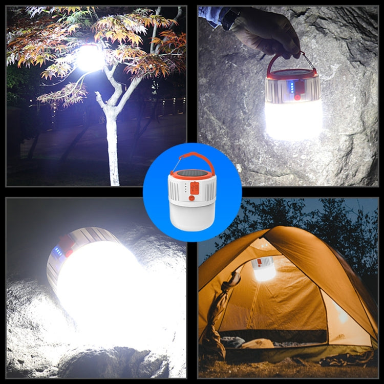 Solar LED Bulb Light Household Emergency Light Mobile Night Market Lamp, Style: V66 8W 42 LED 4 Battery + Power Output by buy2fix