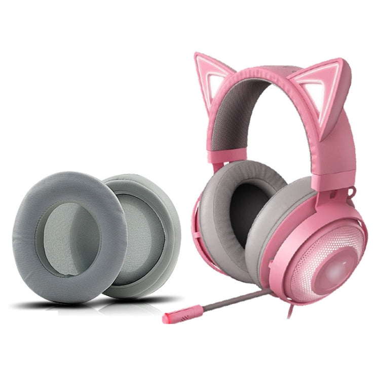 2 PCS Ice Feeling Gel Earmuffs Sponge Sleeve Earmuffs Are Suitable for Razer Meng Cat Pink Crystal Edition Beihai Giant Monster V2 RGB Symphony Headphones(Gray) by buy2fix