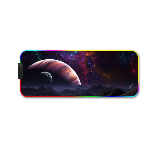 400x900x4mm F-01 Rubber Thermal Transfer RGB Luminous Non-Slip Mouse Pad(Vast Starry Sky) by buy2fix