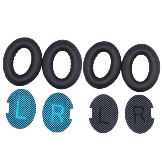 2 PCS Headset Lambskin Sponge Cover Earmuffs For Bose QC25 / QC15 / QC2 / QC35 / AE2i(Black+Black) by buy2fix