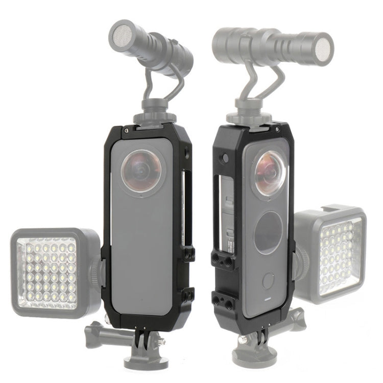 KF42730 For Insta360 One X-2 Metal Camera Vertical Cage Protection Frame with Cold Shoe by buy2fix