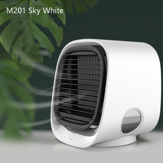 Desktop Cooling Fan USB Portable Office Cold Air Conditioning Fan, Colour: M201 Sky White by buy2fix