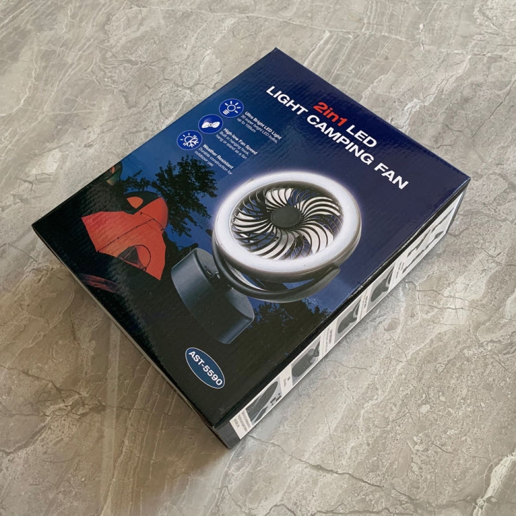 YQ-8004 USB Charging Outdoor Wild Camp Fan Multifunction Camping Tent LED Fan(Black) by buy2fix