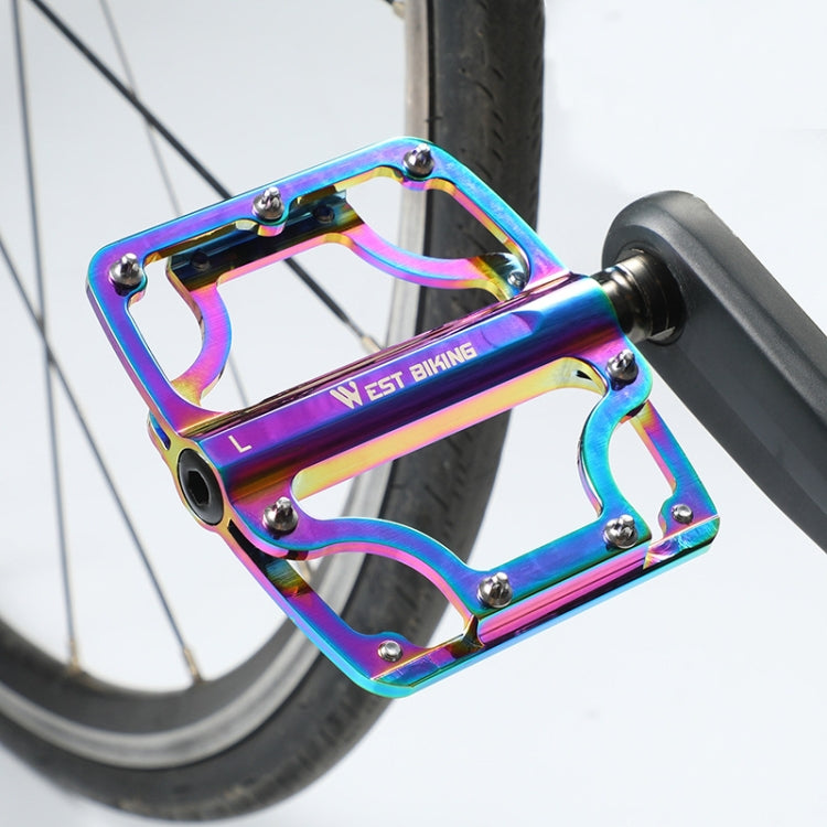 1 Pair WEST BIKING YP0802081 Mountain Road Bike Colorful Pedals(Colorful) by WEST BIKING