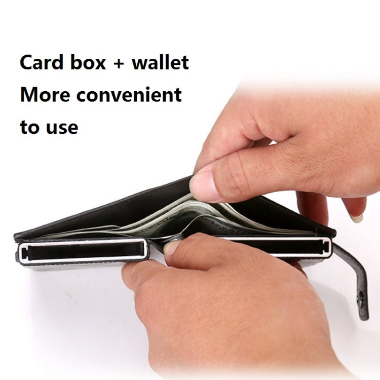 Dual Card Aluminum Alloy Card Box RFID Anti-Theft Wallet(Mad Horse Black) by buy2fix