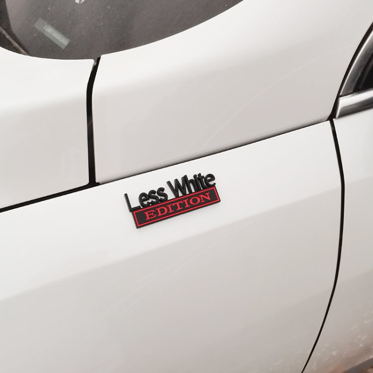 2 PCS Car Metal Leaf Board Label Less White Edition Modified Body Labeling(Black Red) by buy2fix
