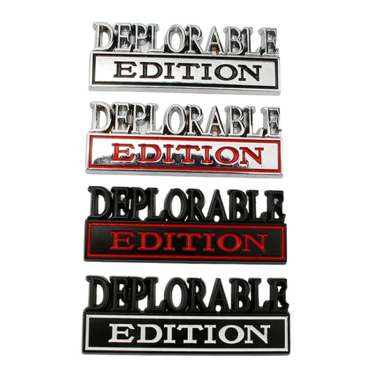 2 PCS Car Modified Metal Car Standard DEPLORABLE Edition Car Stickers(Black Red) by buy2fix