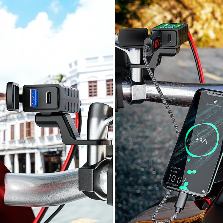 M2-A 12V 3.1A Dual USB Mobile Phone Charger Motorcycle Waterproof With Line Charger by buy2fix