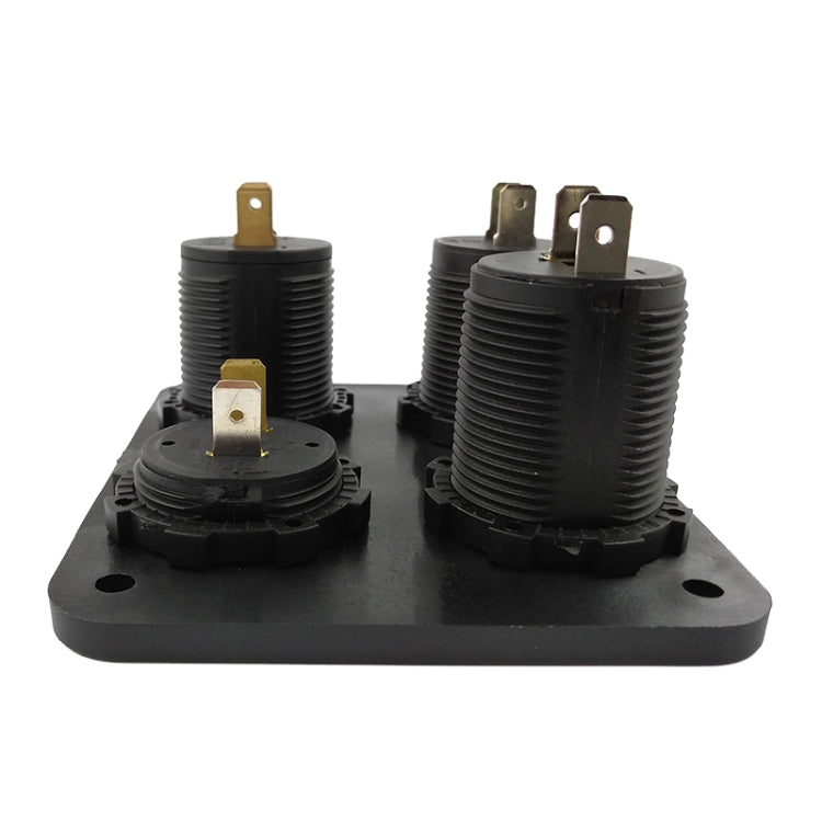 Automobile Motorcycle Ship Modified Universal Dual USB Socket Voltage Measuring Machine Switch 4 In 1 Combined Panel, Model: P15+D3+Y2+K5(Blue Light) by buy2fix