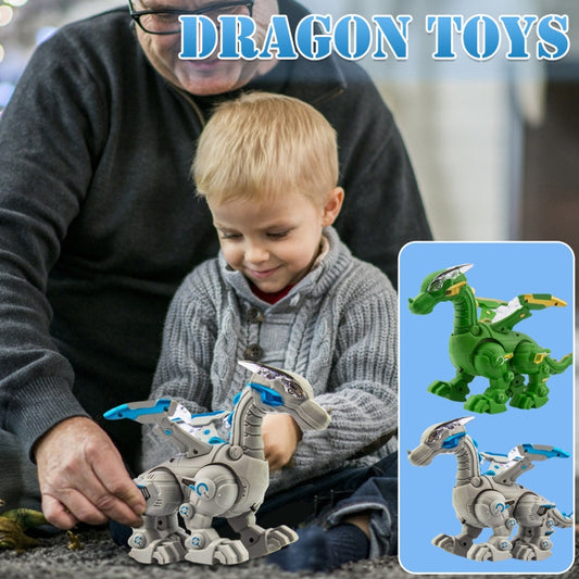 Electric Mechanical Dinosaur Toy Simulation Animal Toy Multifunctional Sound And Light Toy, Style: No Spray-Gray by buy2fix