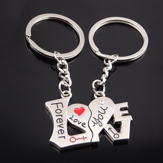 10 Pairs Metal Love Word Couple Keychain Pendant, Specification: H-452 by buy2fix