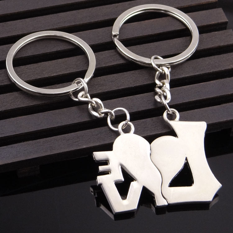 10 Pairs Metal Love Word Couple Keychain Pendant, Specification: H-452 by buy2fix